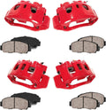 Red Loaded Calipers with Ceramic Brake Pads and Hardware Kit W81098