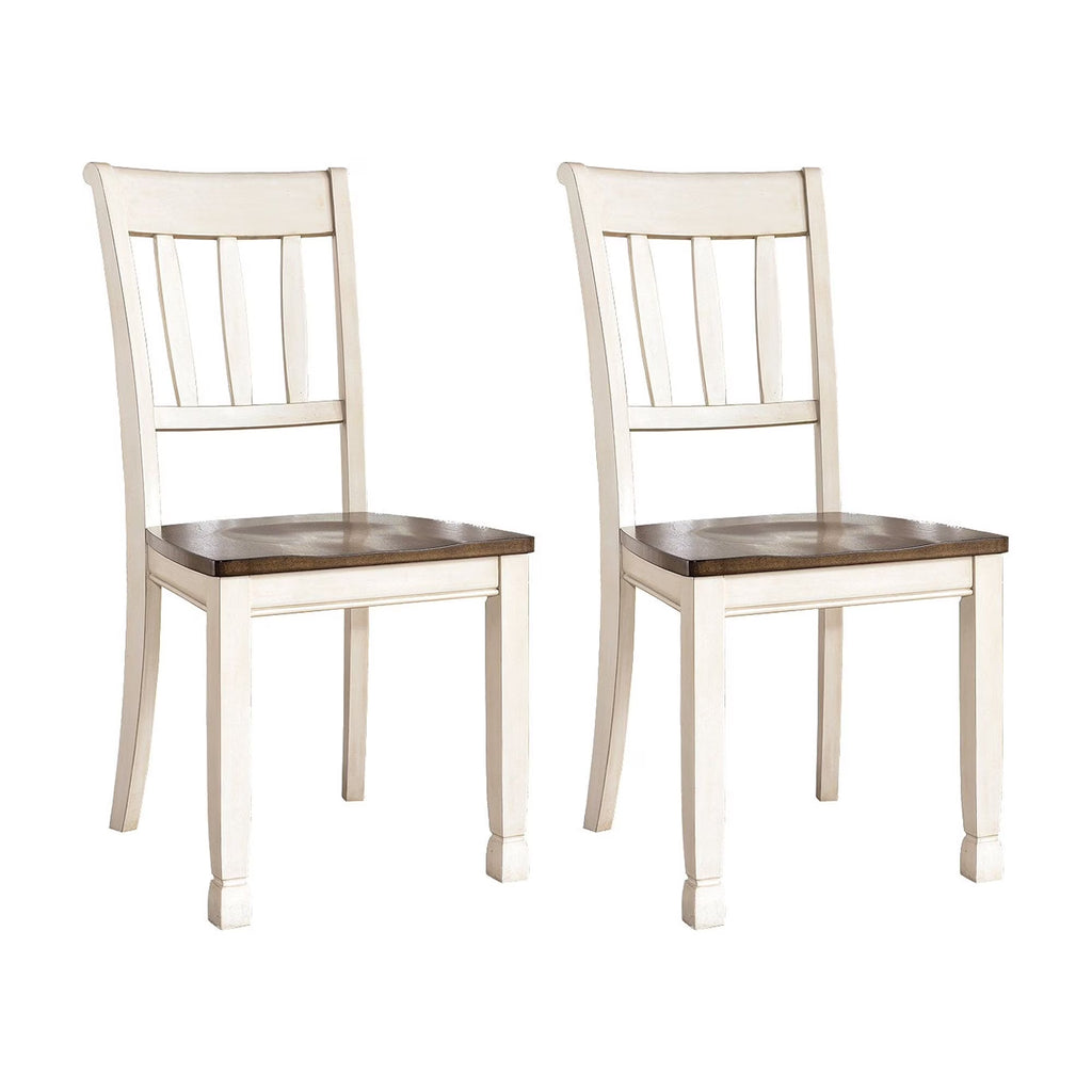 Brown & White Cottage Dining Chair, Set of 2 V7748