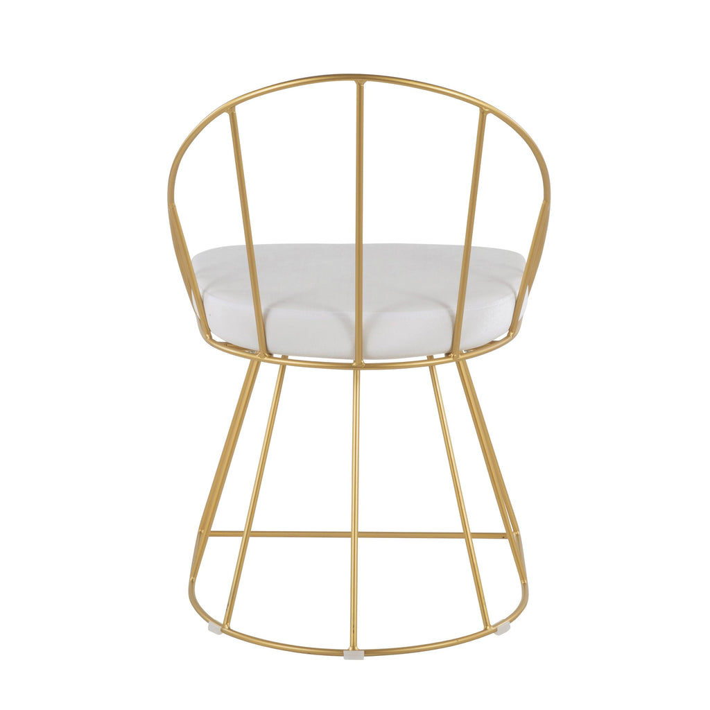 Gold and White Velvet Dining Chair (Set of 2) K848121