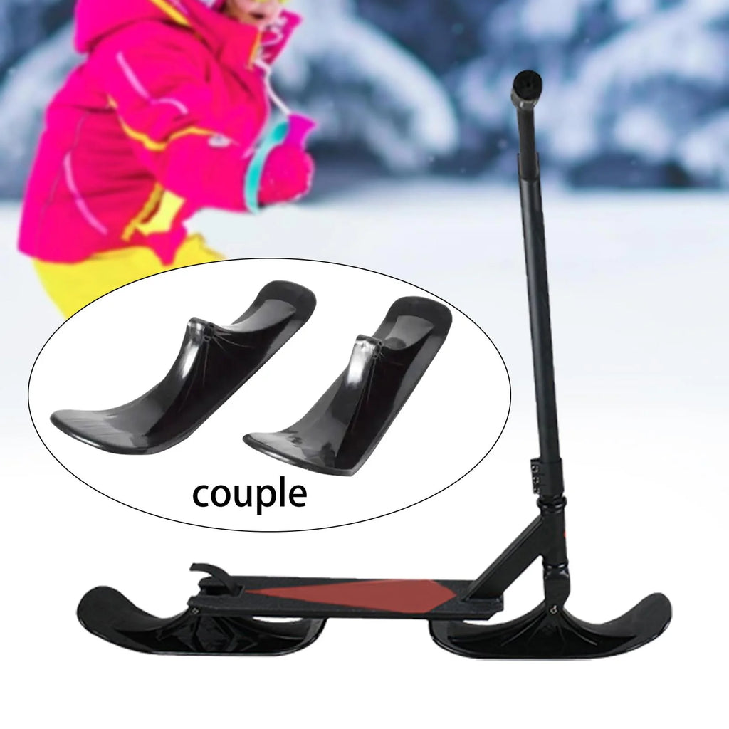 2Pcs Snow Sledge Board Set Ski Plate Bike Snowboard D359
