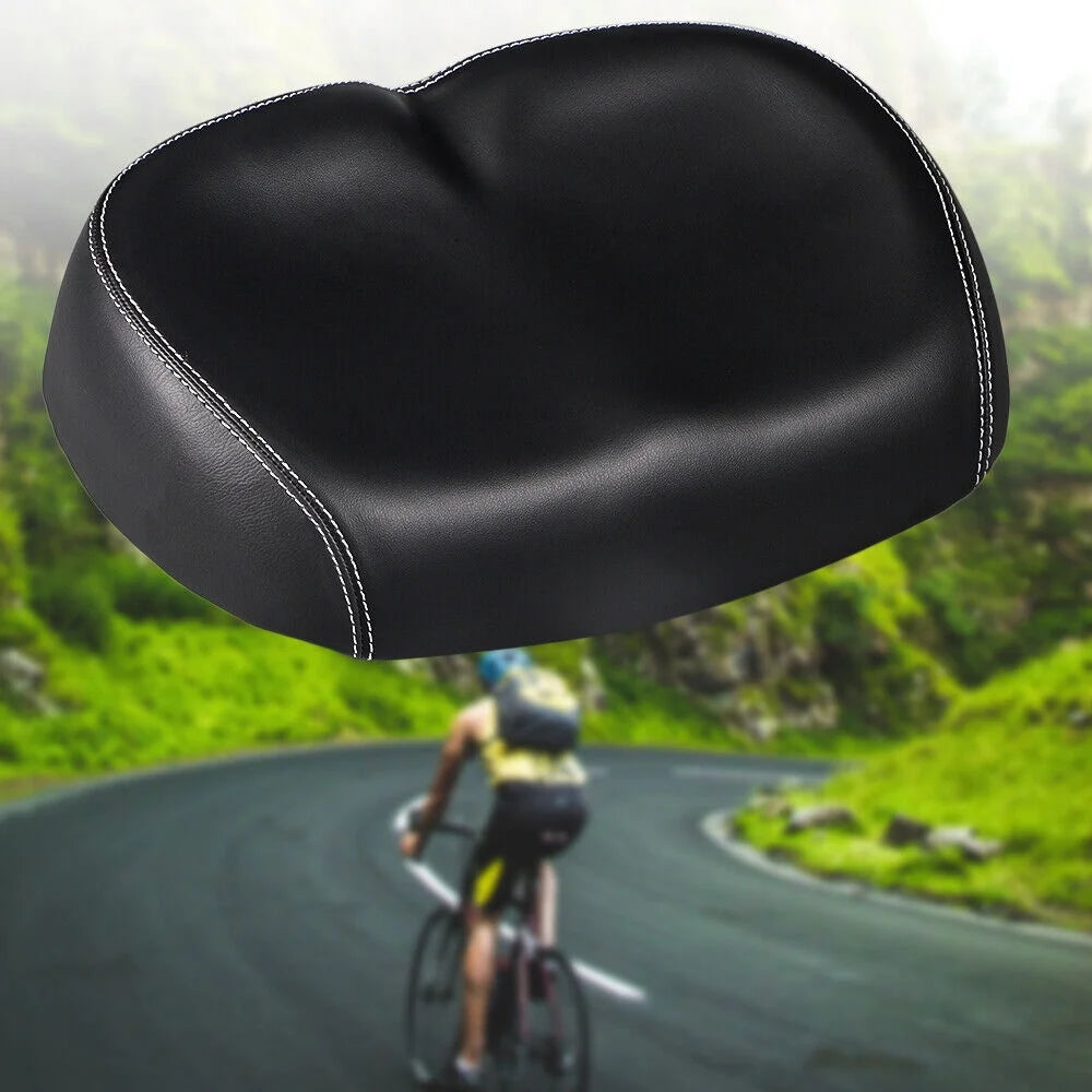Black PU Pad Noseless Bicycle Seat Cushion Z64127