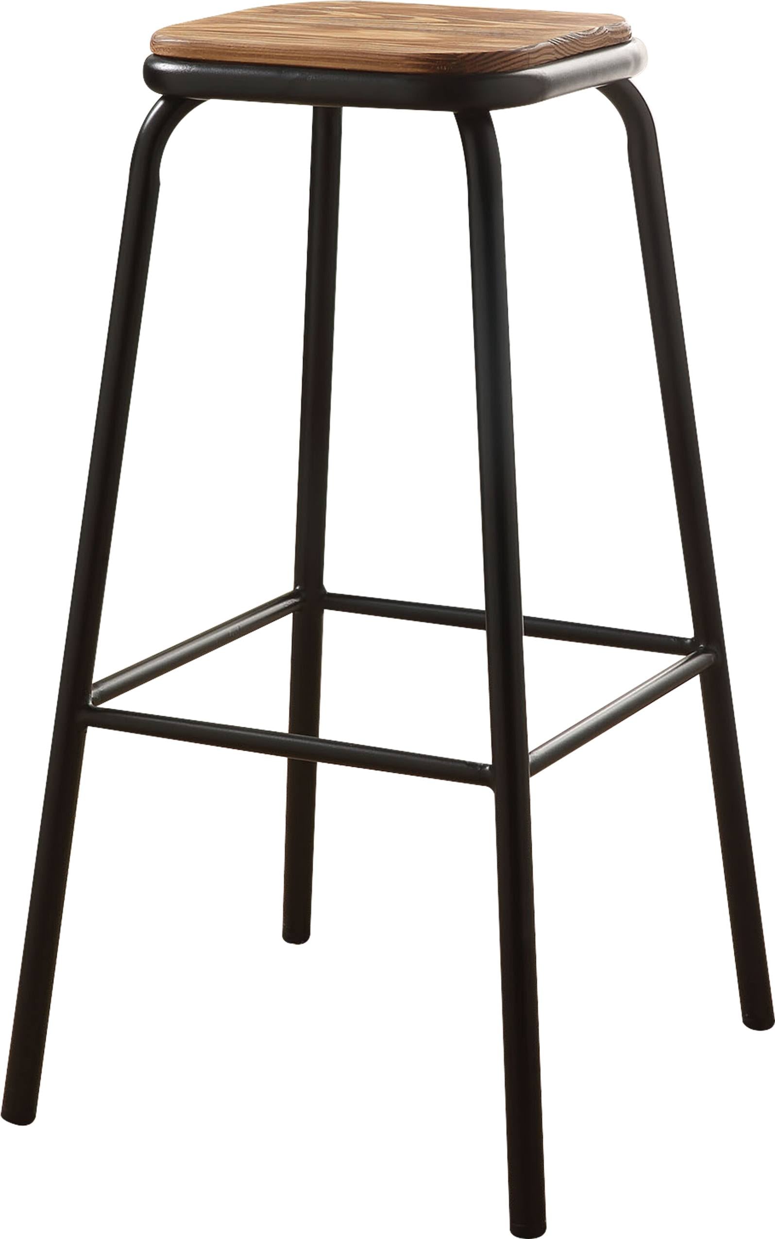 Natural & Black Bar Stool Set of 2 J5954