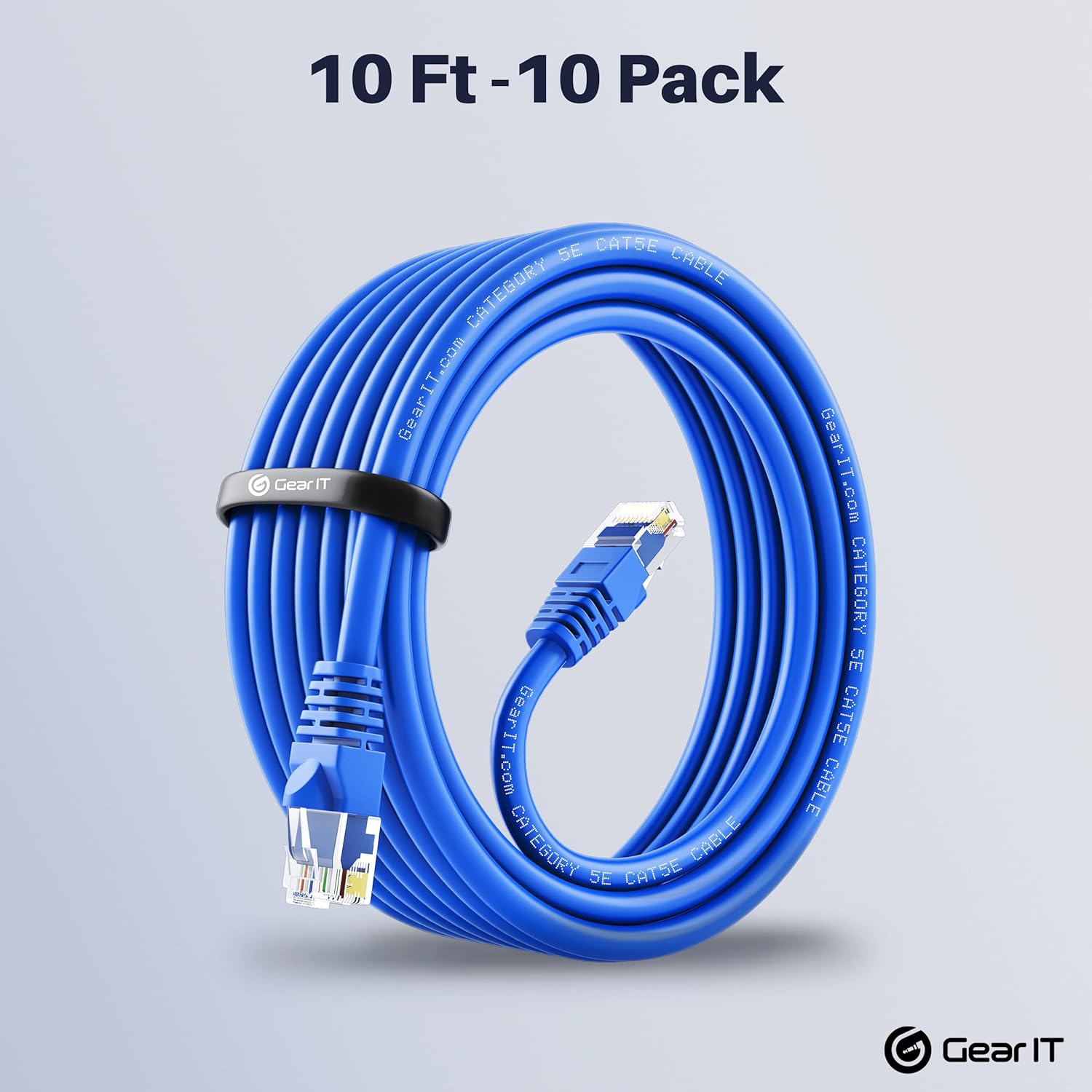 Blue 50-Pack Cat5e Ethernet Patch Cable 3 Feet RJ45 LAN Network Cord T970991