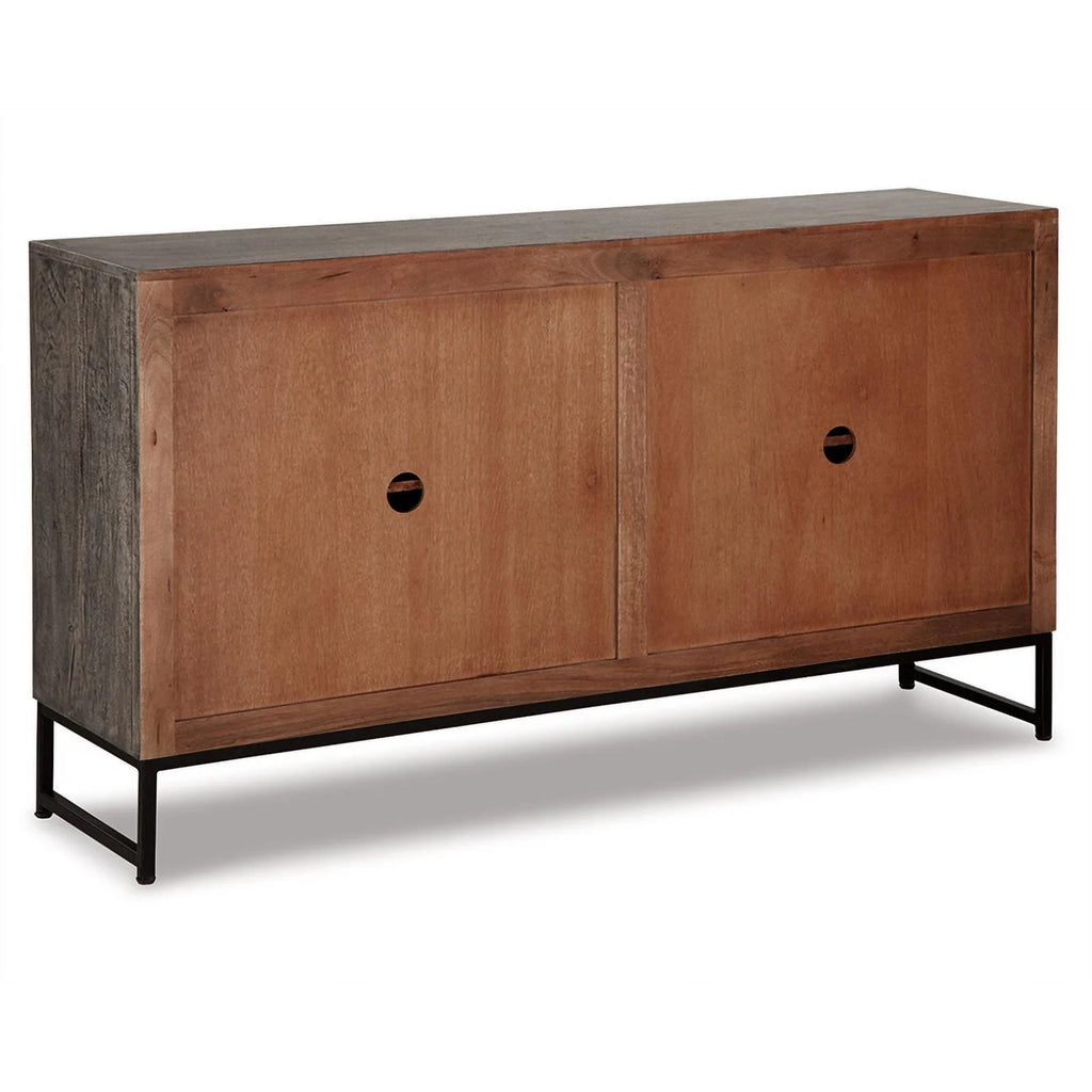 Distressed Gray Wood Accent Cabinet L999409