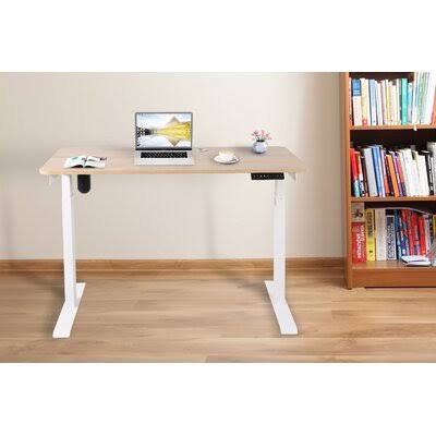 48x22 Electric Standing Desk with Oak Color Top R570