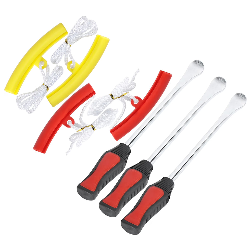 Tire Spoon Lever Repair Kit with 3 Levers 4 Rim Protectors 1 Bag Aluminium Alloy I30025
