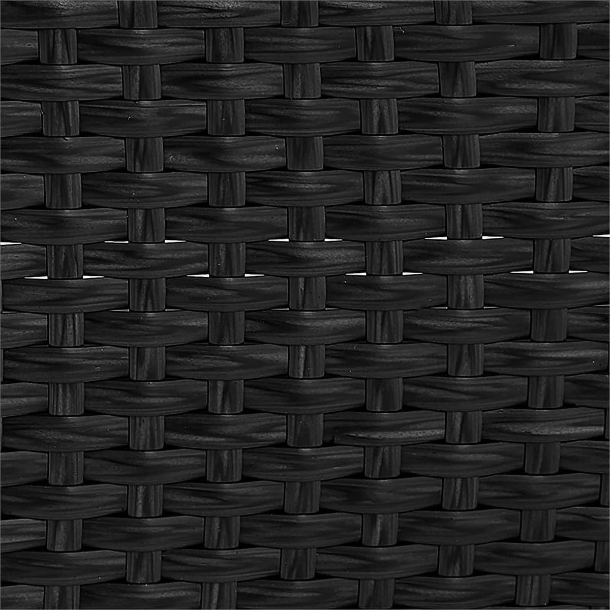 Black Wicker Outdoor Storage Sofa and Coffee Table L981473