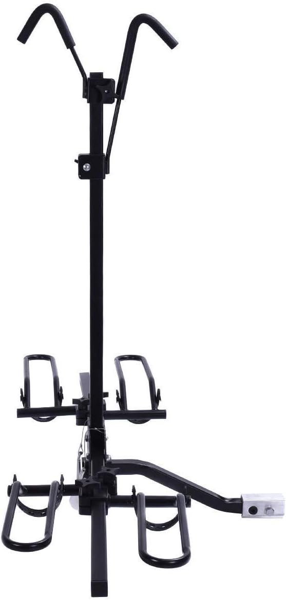 2-Bike Hitch Mounted Rack with Tray Style Tilting Design J530519