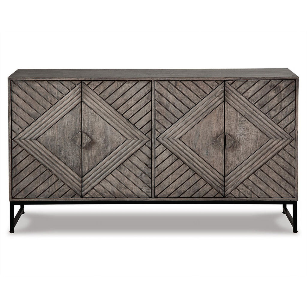 Distressed Gray Wood Accent Cabinet L999409