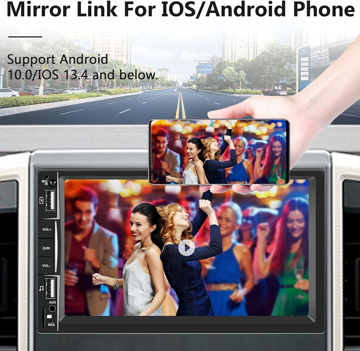 7 Inch Touch Screen Double Din Car Stereo with Bluetooth Backup Camera M3303