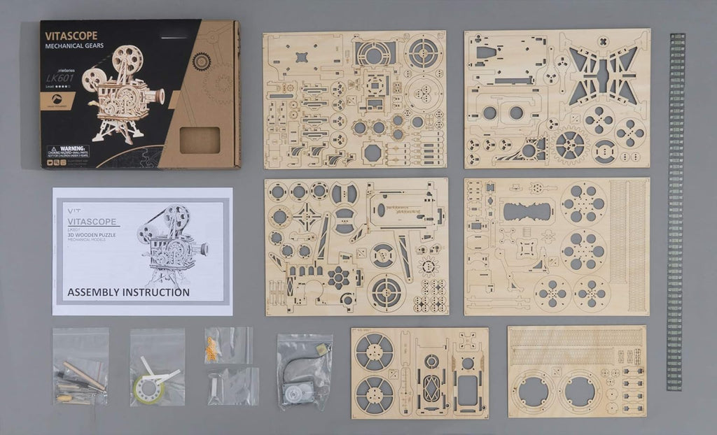 3D Wooden Puzzle Film Projector Craft Kit Pack of 2 E716278