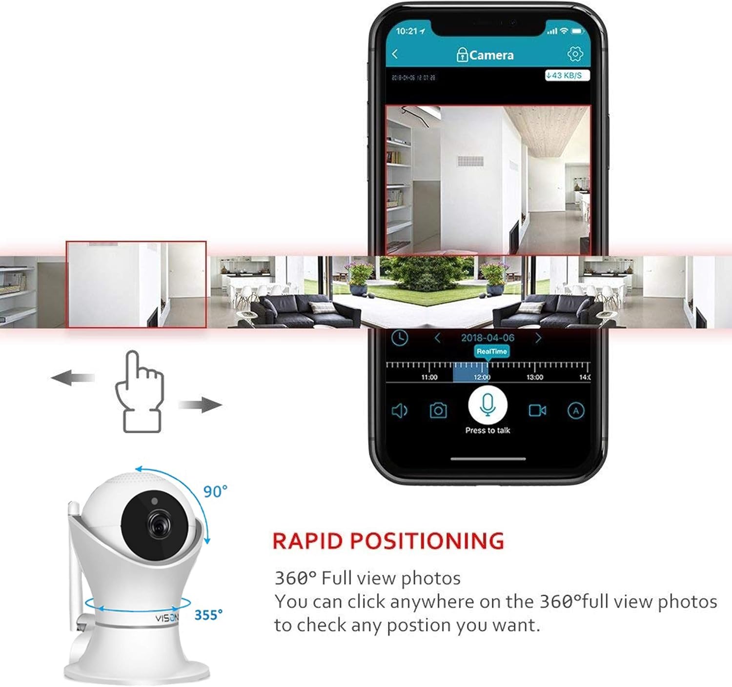 HD 1080p Pet Camera with Night Vision and Two Way Audio E7405