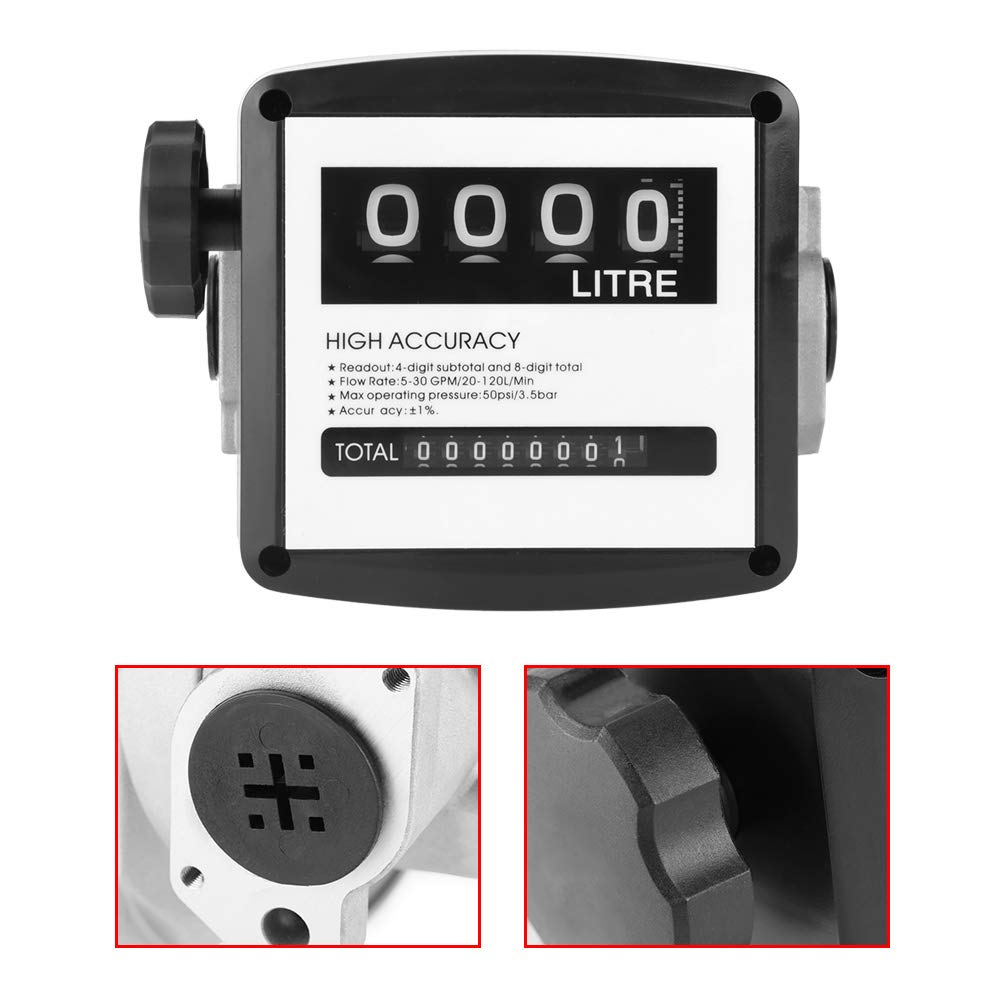 Digital Aluminum Flow Meter with 4-Digital Batch Display Pack of 2 W322