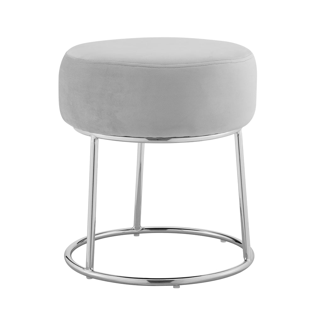 Gray Velvet Vanity Stool J5463