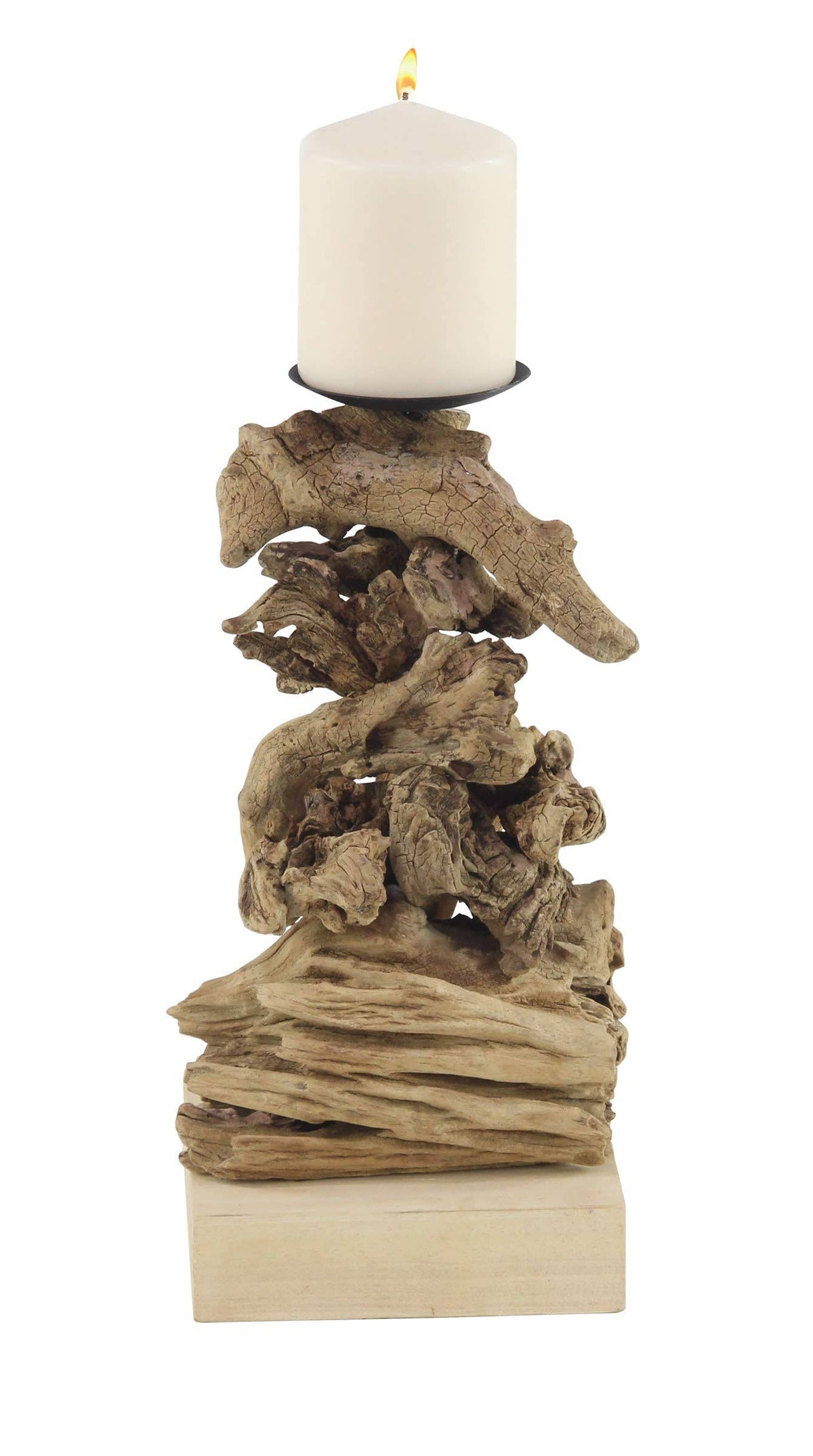 Rustic Wooden Candle Holder V14254