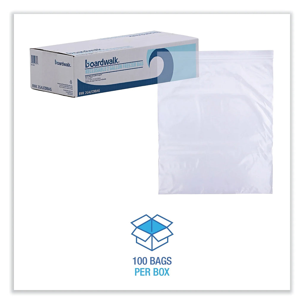 Reclosable Food Storage Bags, 2 gal, Clear, 100/Box V307
