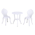 White 3-Piece Cast Aluminum Patio Bistro Set C5499