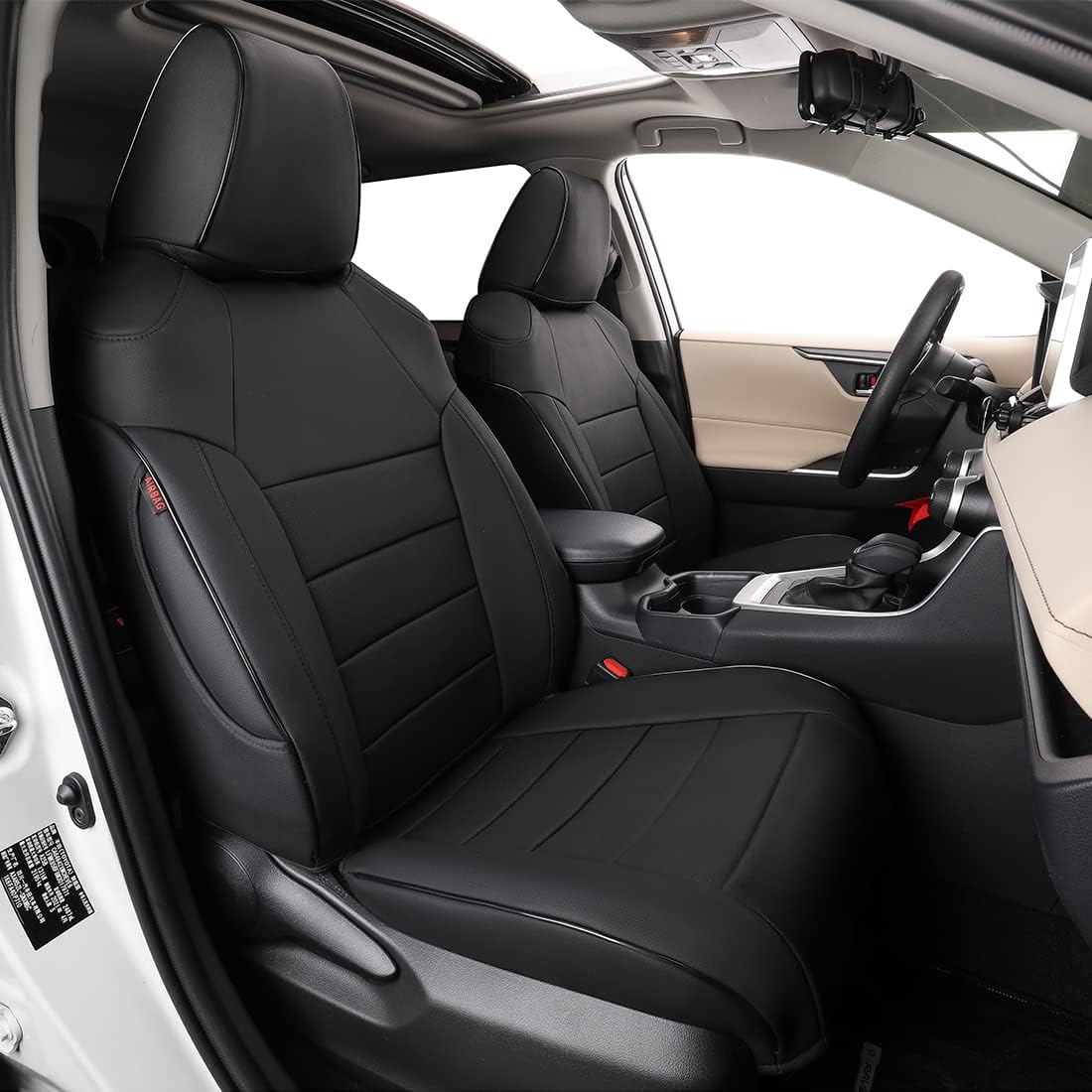 Beige Leatherette Car Seat Covers for Toyota Corolla Cross F244381