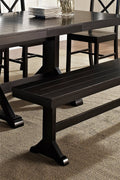 Antique Black Wood Bench I6066