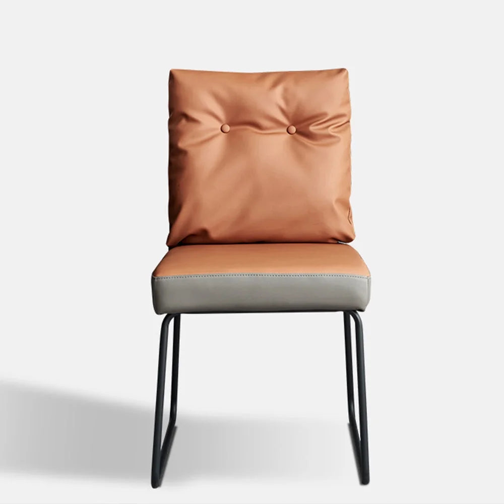 Set of 2 PU Leather High Back Kitchen Dining Chairs (orange) C126541