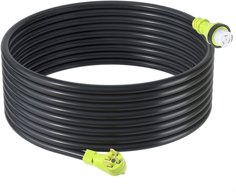 50 Amp Generator Extension Cord, NEMA 14-50P to SS2-50R, STW 6/3 + 8/1, Twist Lock Plug, 25FT B9940