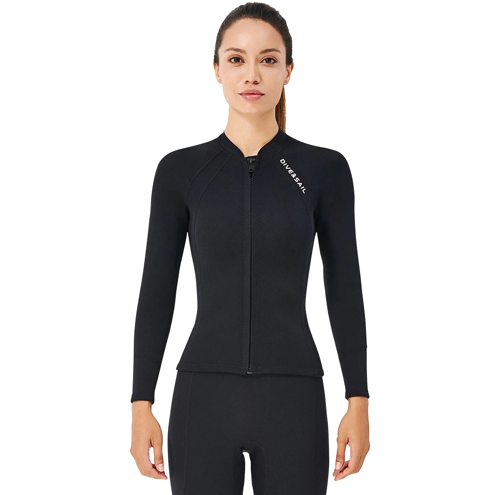 2mm Neoprene Front Zipper Wetsuits Jacket Long Sleeves Z324