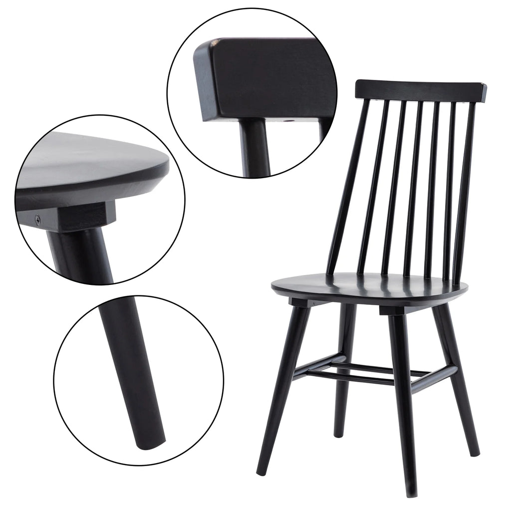 Black Wood Dining Chairs Set of 2 D89849