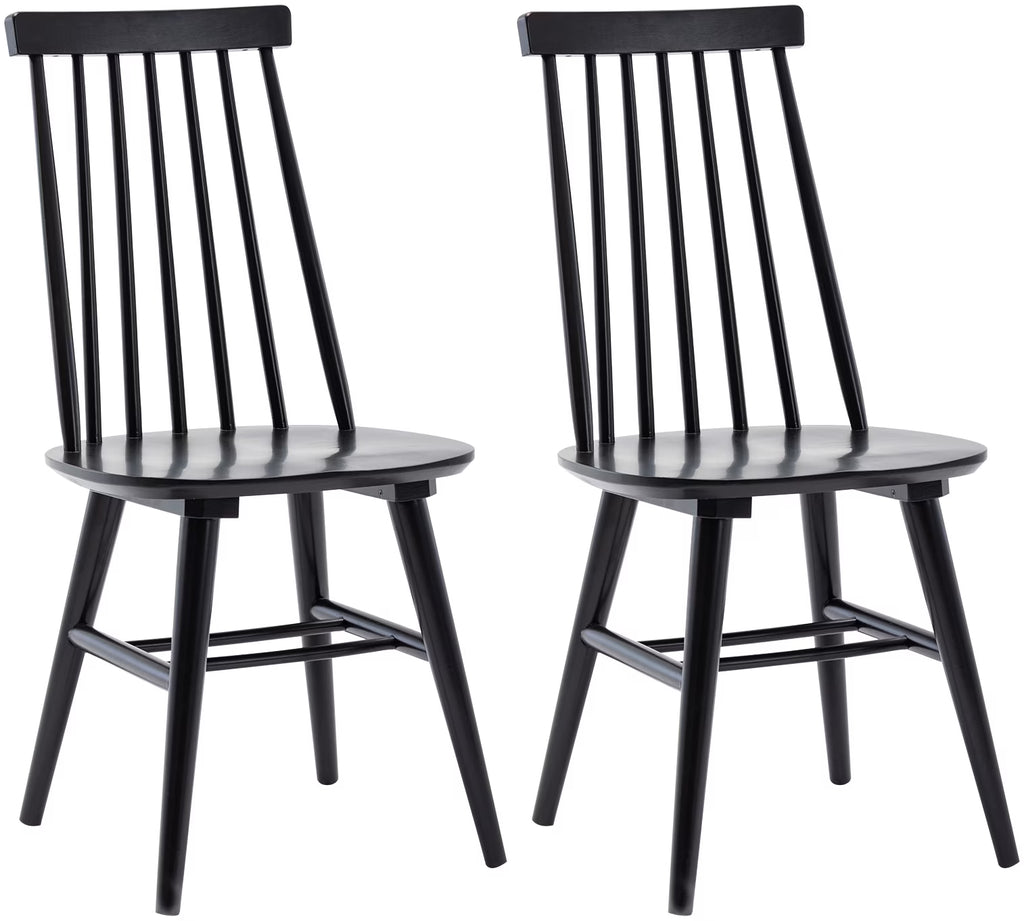 Black Wood Dining Chairs Set of 2 D89849
