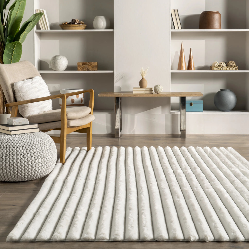 Faux Rabbit Machine Washable Area Rug L3295