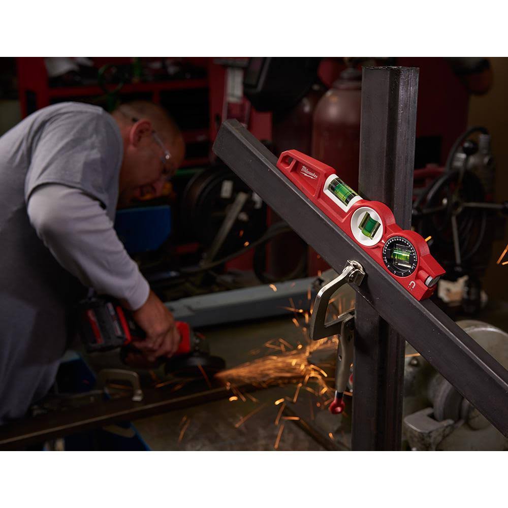 10 in. 360-Degree Locking Die Cast Torpedo Level with 25 ft. Stud Tape Measure J3481