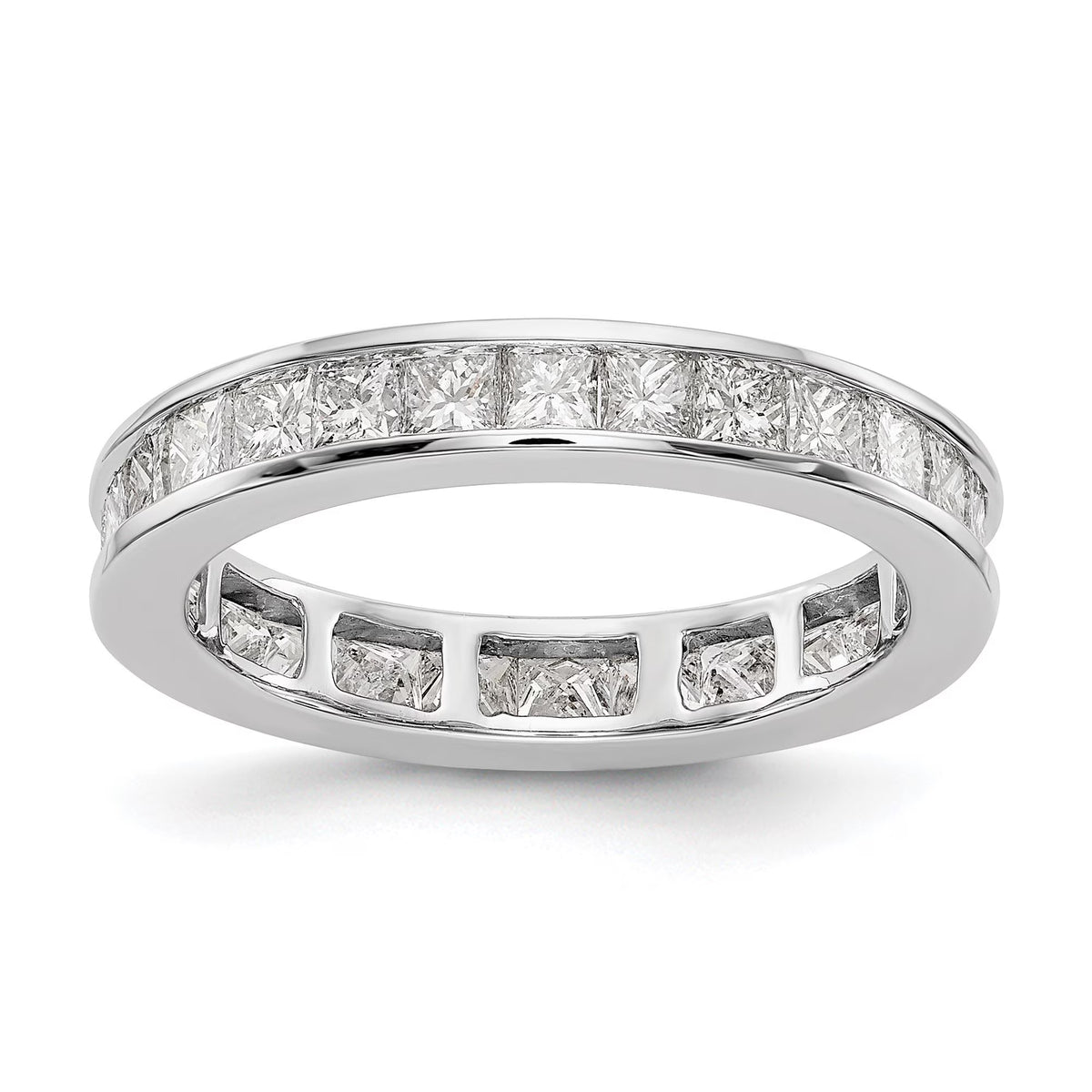 14k White Gold Diamond Eternity Wedding Band Ring W887692