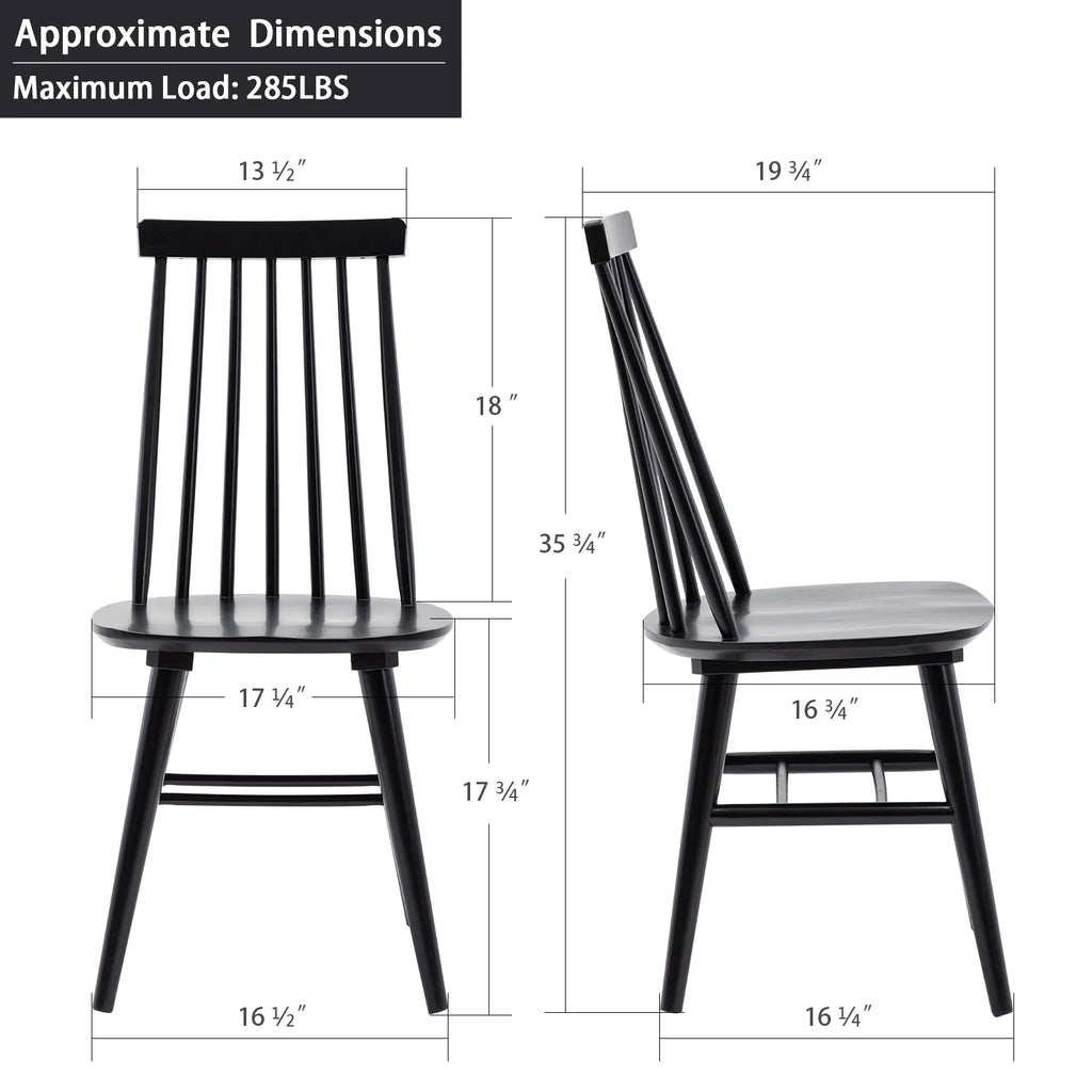 Black Wood Dining Chairs Set of 2 D89849