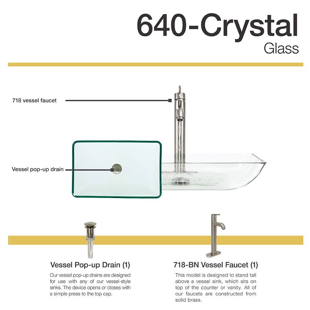 Crystal Brushed Nickel Bathroom Waterfall Faucet Ensemble W9322