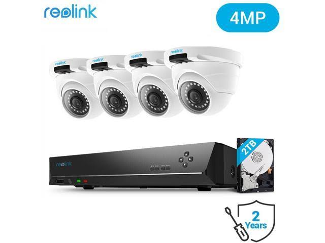 8CH 4MP PoE Home Security Camera System, 4X 1440p HD Outdoor Dome IP Cameras, 2TB HDD NVR Y8975