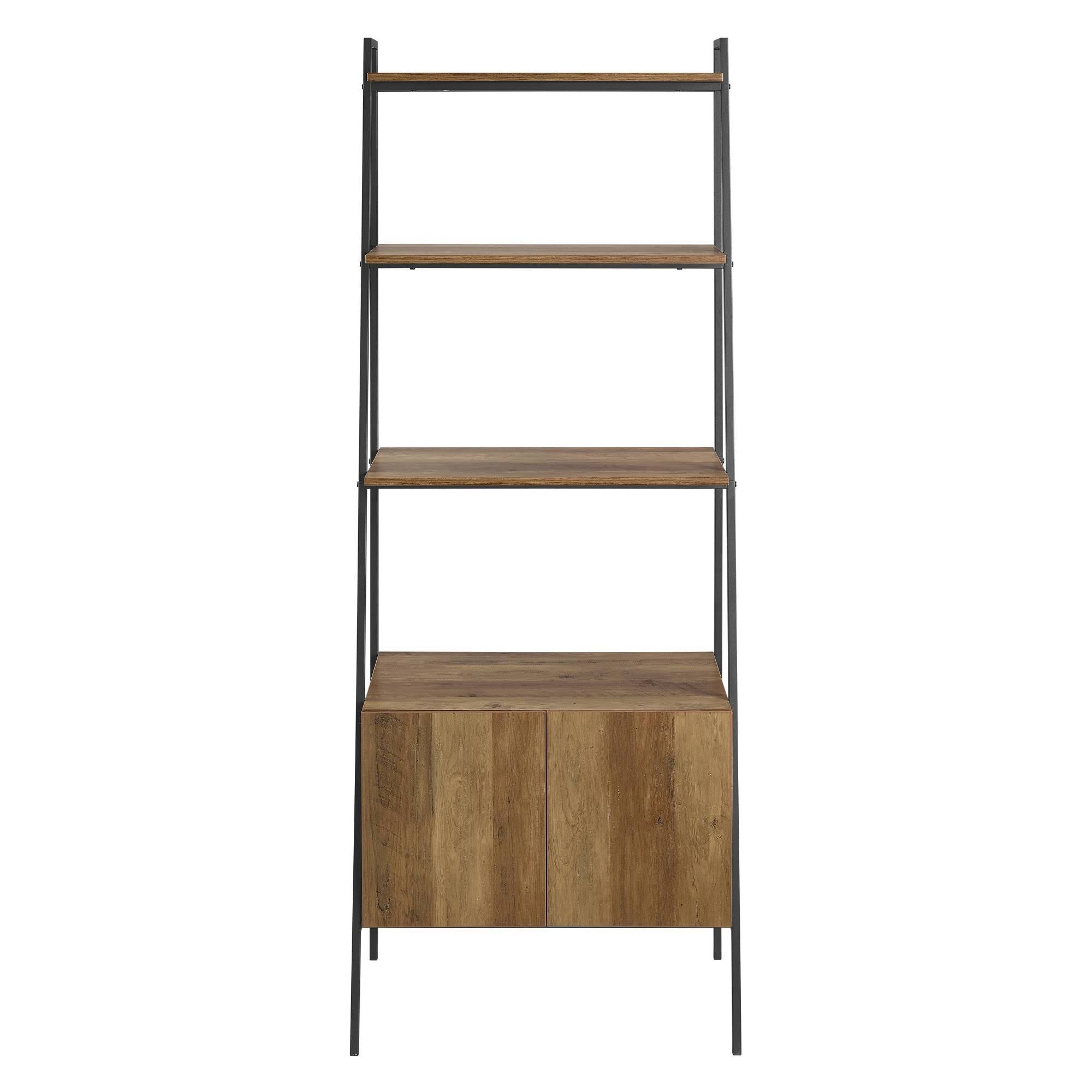 Rustic Oak Ladder Bookcase Q3446