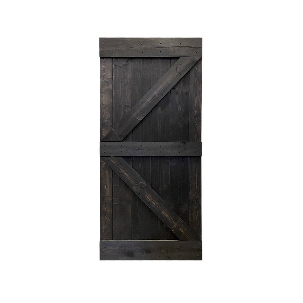 Walnut Stained Solid Pine Wood Interior Sliding Barn Door Slab D31606