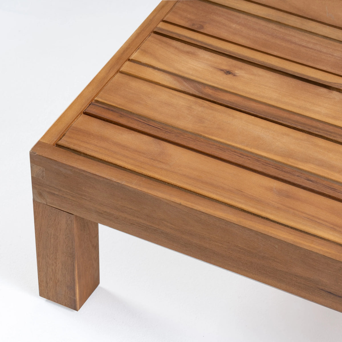 Teak and Blue Acacia Wood 5 Seater Sofa Chat Set X61835