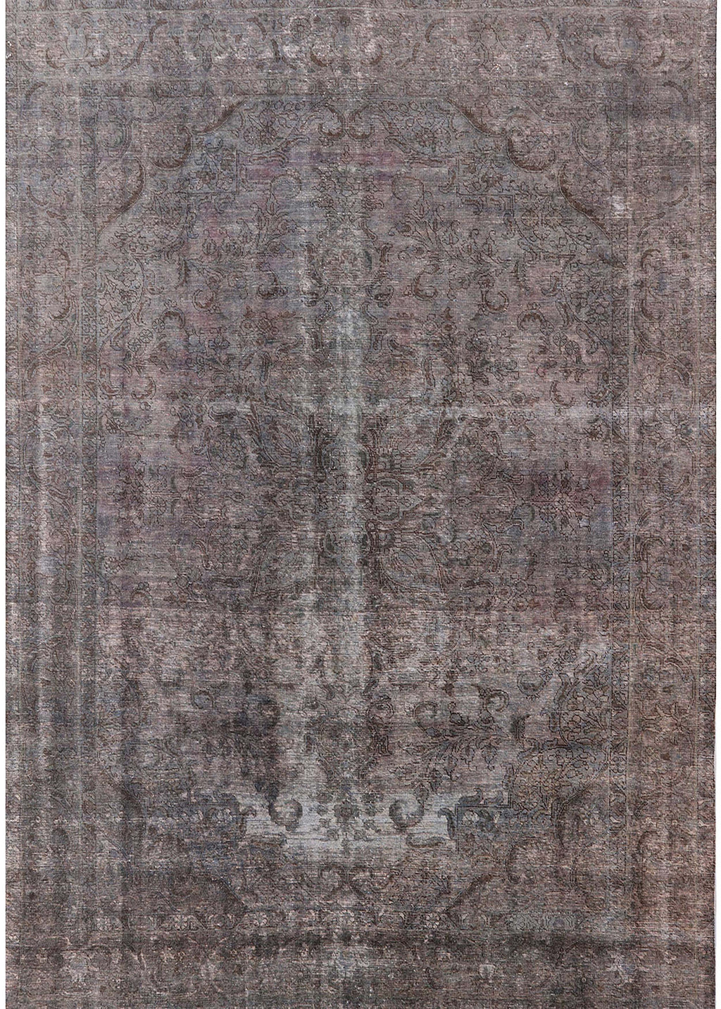 Gunmetal Gray Rectangle Oriental Area Rug P122
