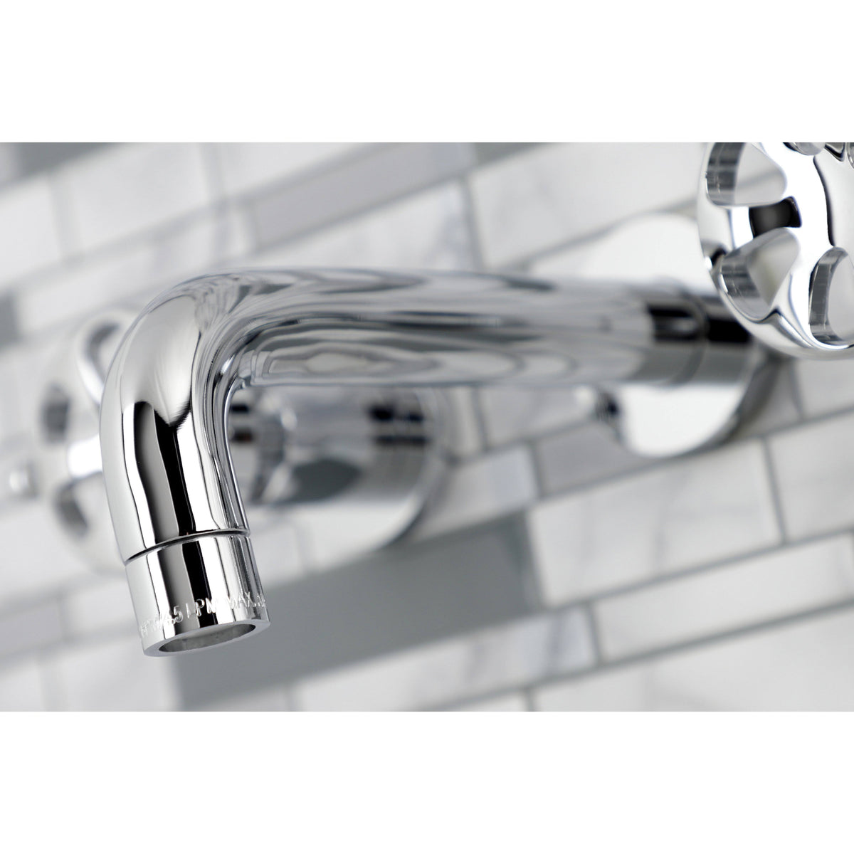 Brushed Nickel Two-Handle Wall Mount Bathroom Faucet E11753