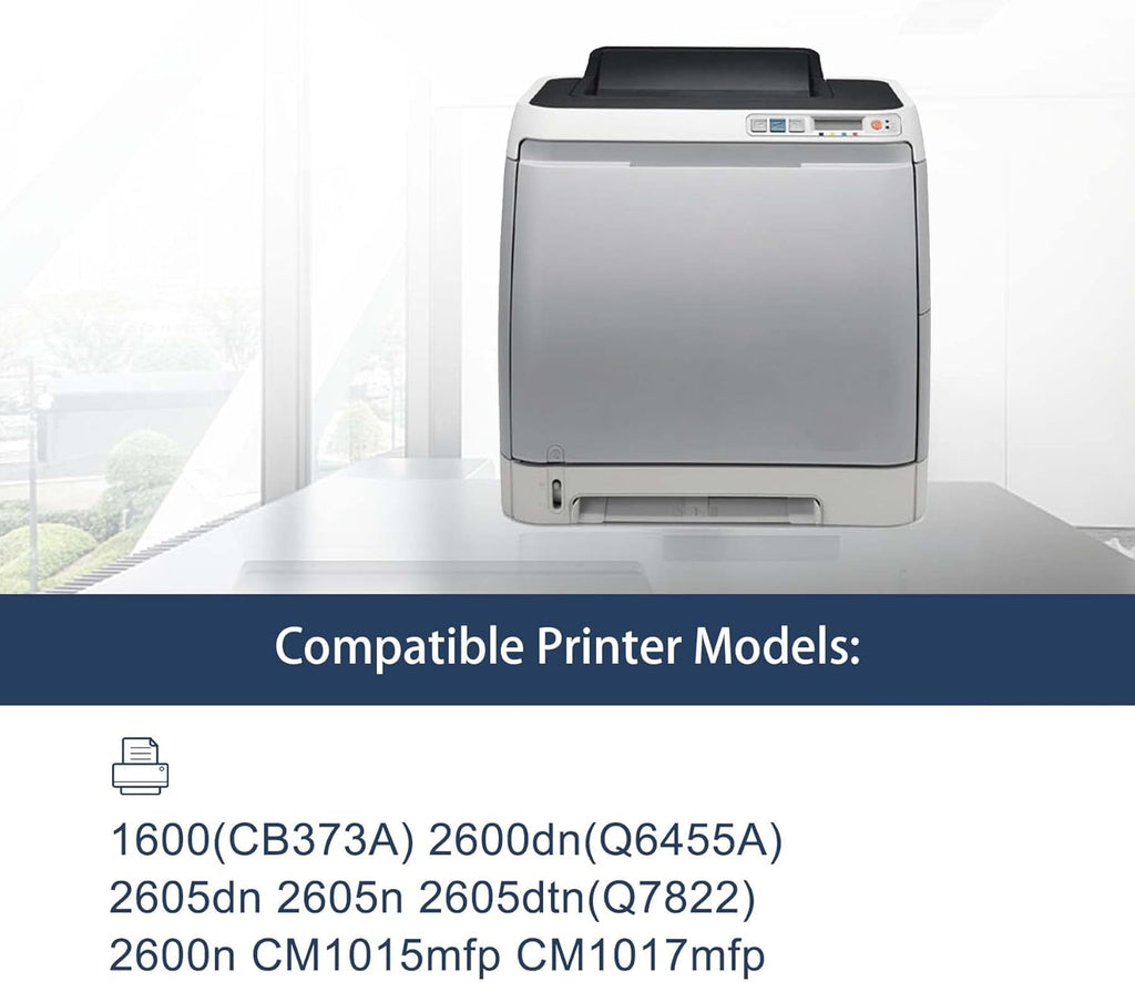 Yellow Toner Cartridge Compatible for HP 1600 2600dn 2605dn 2605n 2605dtn 2600n CM1015mfp CM1017mfp - 1 Pack O331046