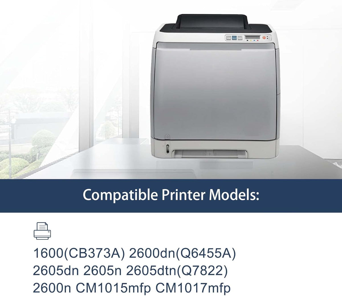 Yellow Toner Cartridge Compatible for HP 1600 2600dn 2605dn 2605n 2605dtn 2600n CM1015mfp CM1017mfp - 1 Pack O331046