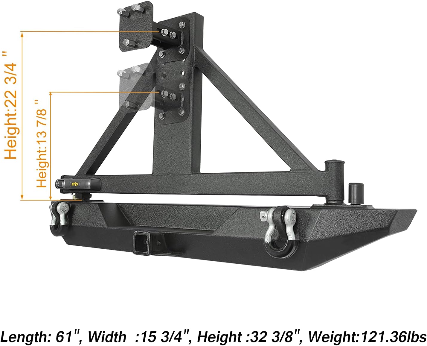 Black Rear Bumper with Tire Carrier Z5843