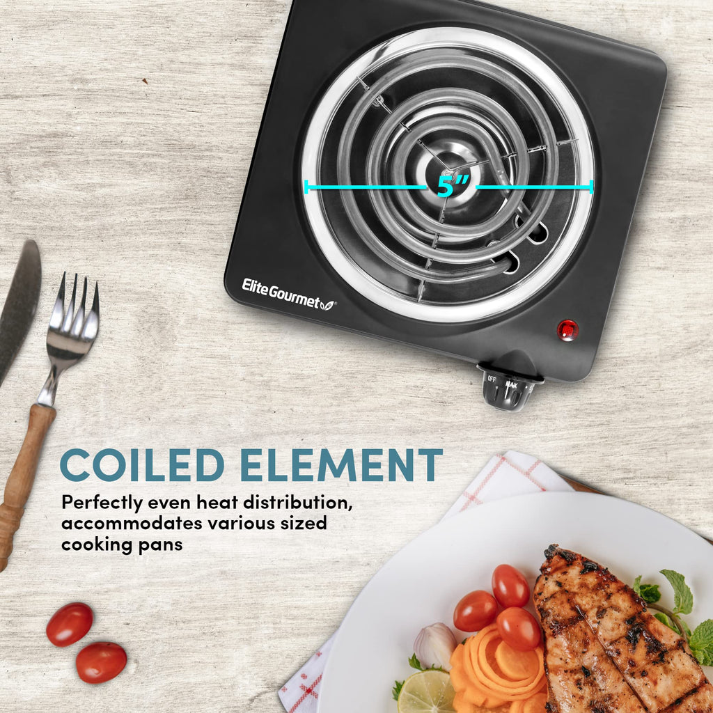 Black Countertop Single Burner Electric Hot Plate V631733