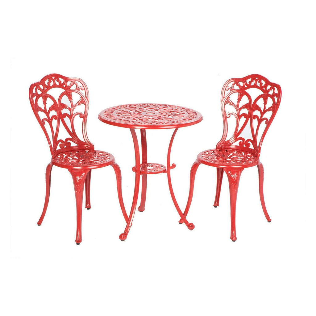 Lipstick Red Cast Aluminum Bistro Set H202