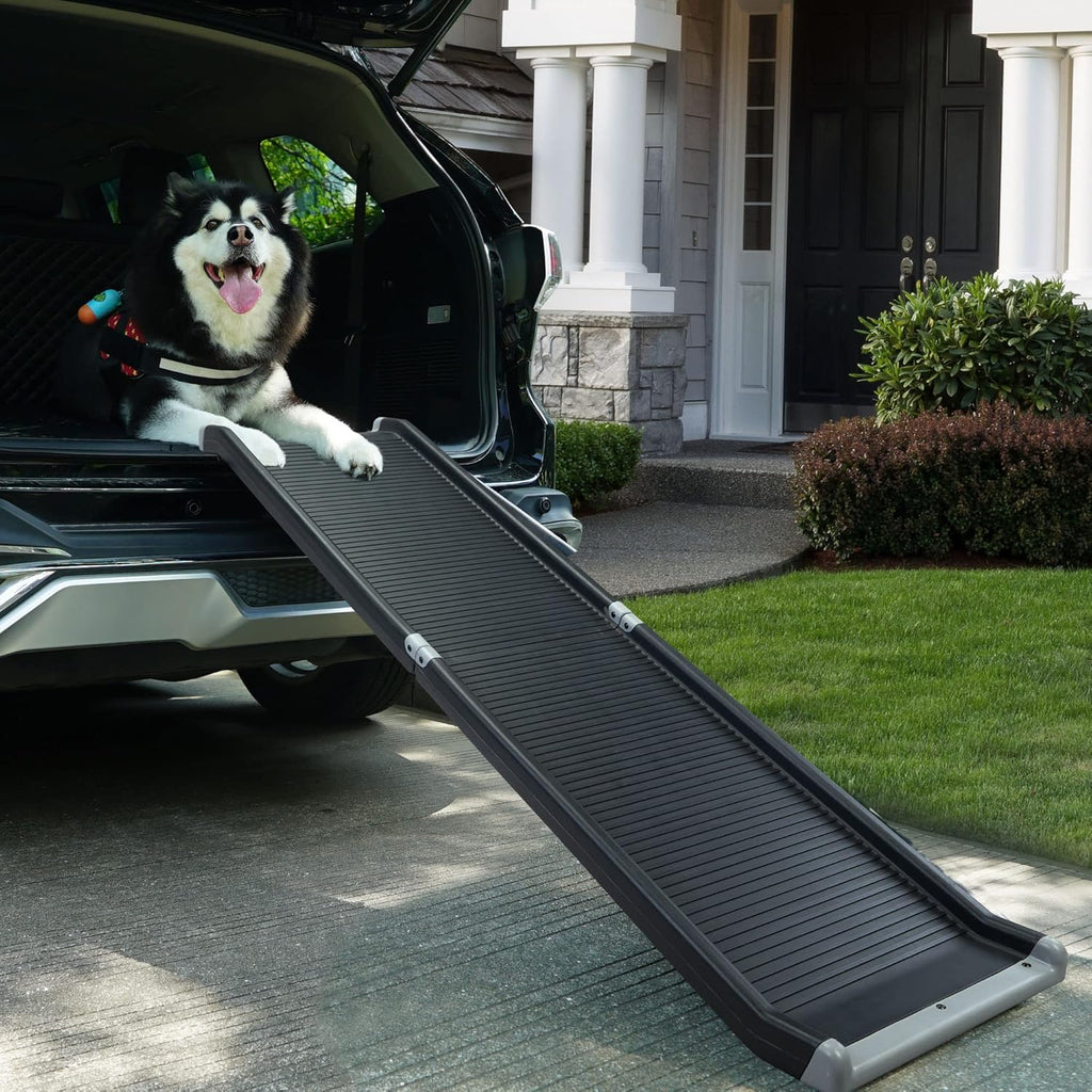 Folding Pet Ramp with Side Rails, 63 L x 14.75 W, Black K346