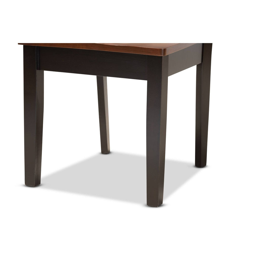 2-Piece Dark Brown and Walnut Brown Wood Dining Chair N848401