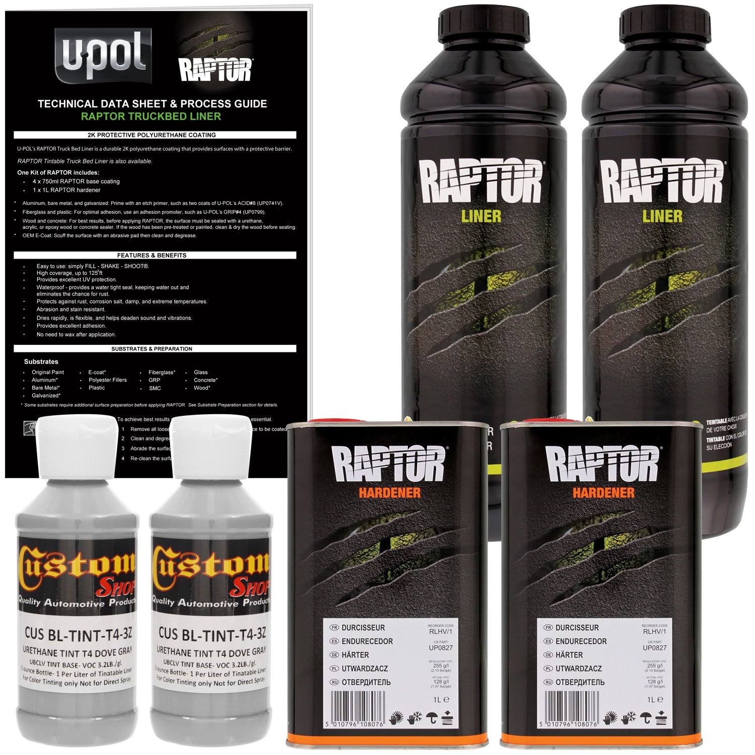 Dove Gray Urethane Spray-On Truck Bed Liner, 2 Liters W350