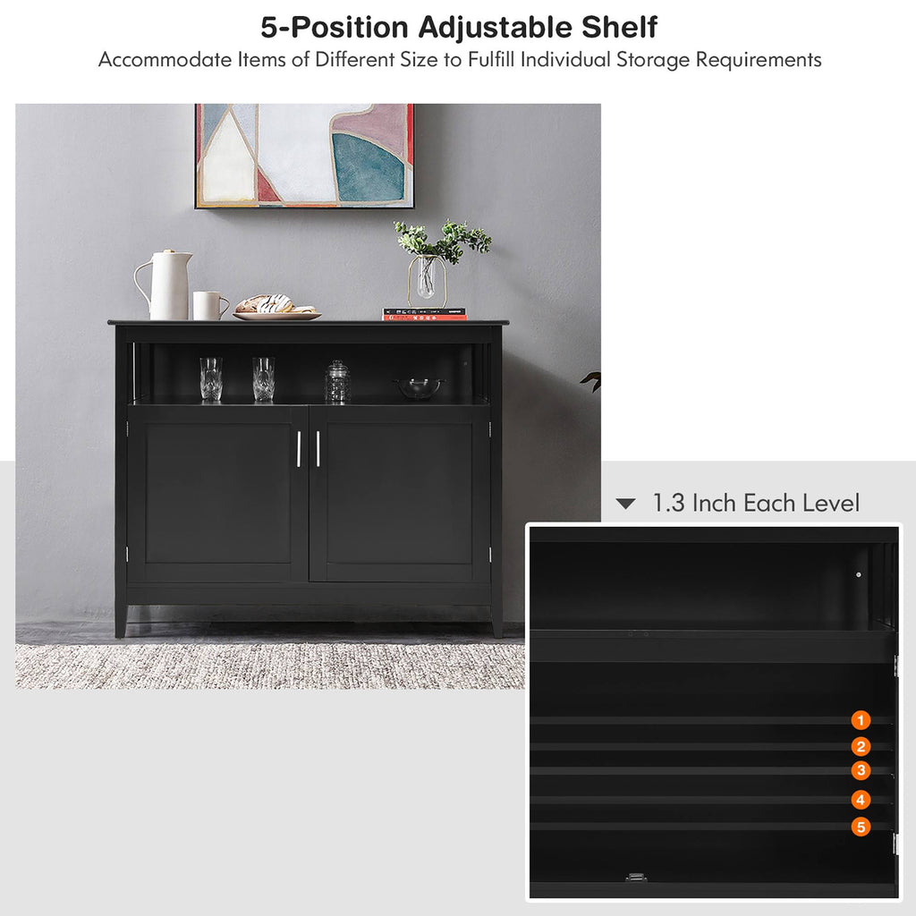 Black 2 Doors Kitchen Sideboard Cabinet Z312