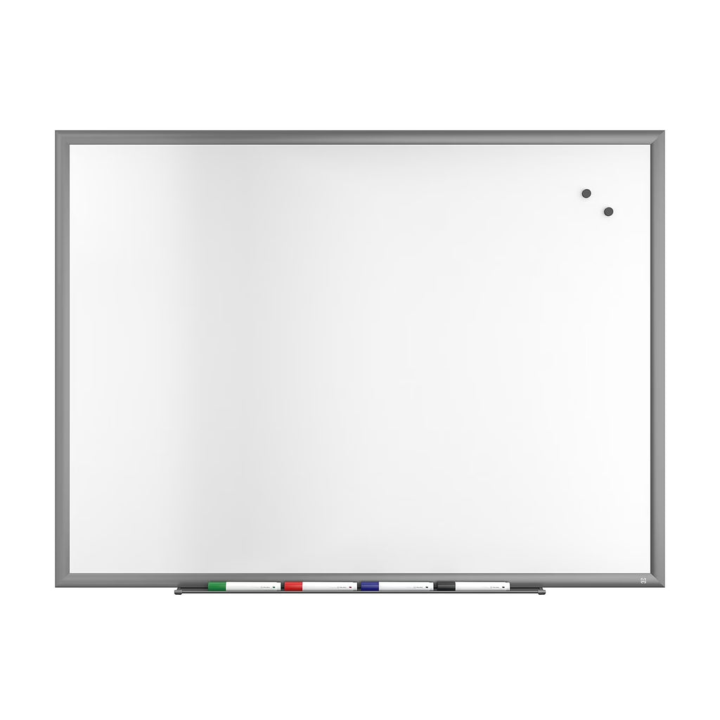 Magnetic Porcelain Dry Erase Board Gunmetal Frame 4' x 3' V900