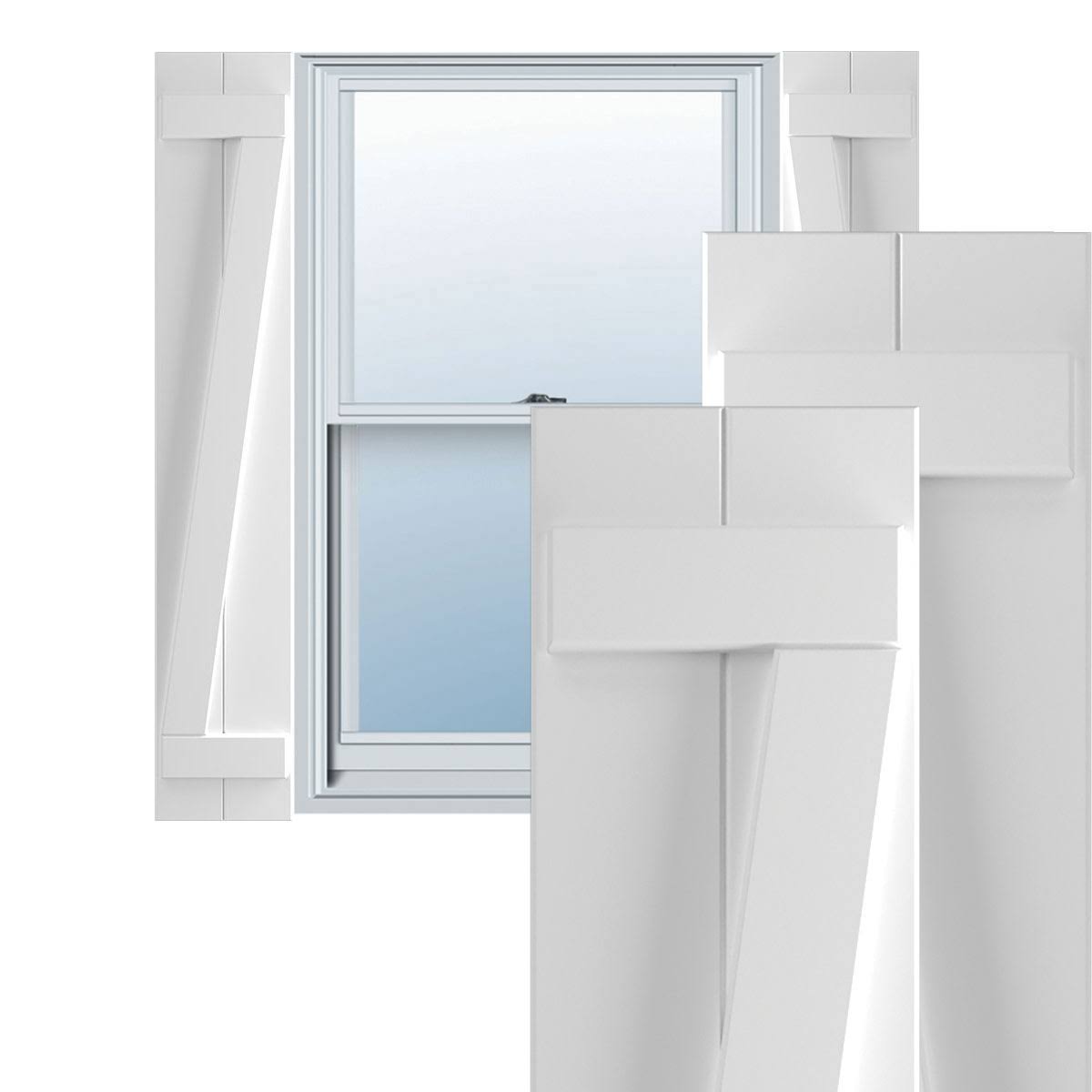 10-3/4x22 x 70x22 PVC Board and Batten Shutters with Z-Bar, Unfinished (Per Pair) Z3099